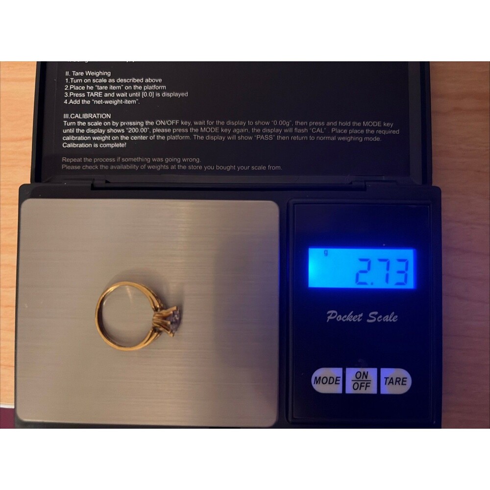 14K Yellow Gold Ring Cubic Zirconia Solitaire Engagement Size 6 585 Vintage - Picture 14 of 14